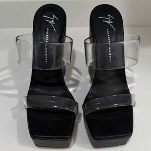 Giuseppe Zanotti Black and Clear Platform Sandals